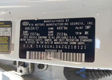 2018 Kia Optima Ex from USA, damaged, VIN 5XXGU4L34JG218121